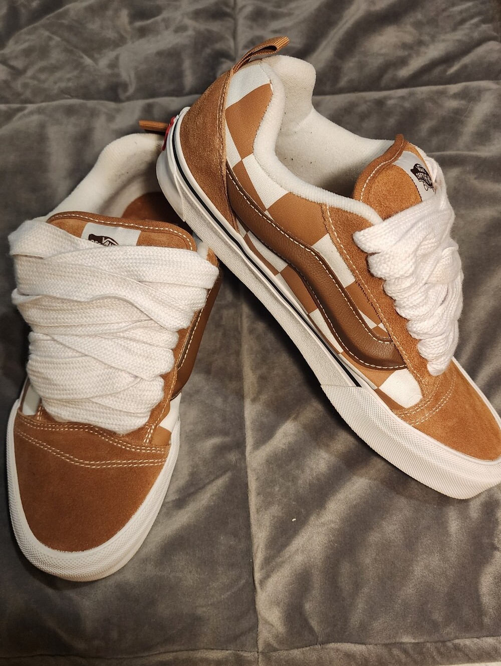 Vans Knu-Skool 'Mega Check Brown' Skate Shoes - Size 9.5